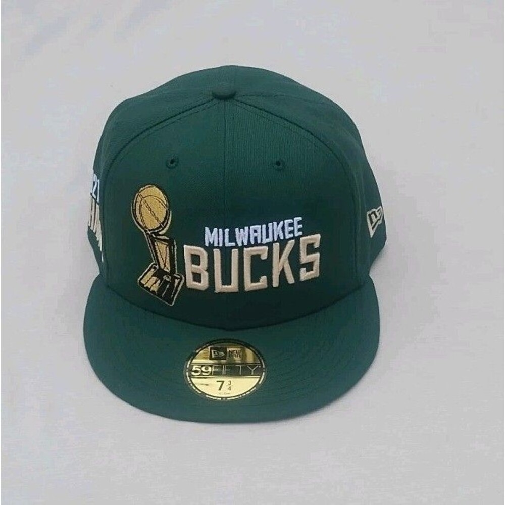 New Era Milwaukee Bucks 59FIFTY Fitted Hat 7 3/4 Green 5950 New